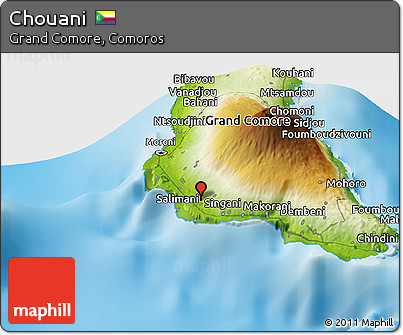 Physical Panoramic Map of Chouani