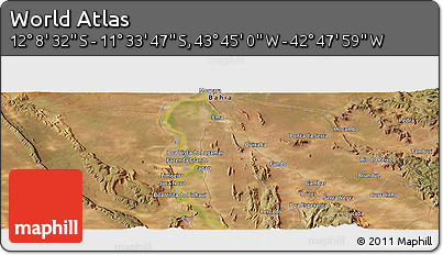 Satellite Panoramic Map of the Area around 11° 51' 9" S, 43° 16' 29" W