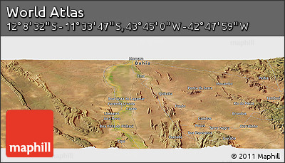 Satellite Panoramic Map of the Area around 11° 51' 9" S, 43° 16' 29" W