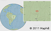 Savanna Style Location Map of the area around 11° 51' 9" S, 47° 31' 29" W, hill shading