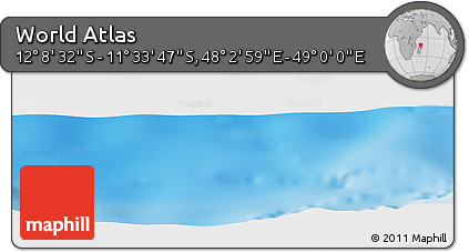 Physical Panoramic Map of the Area around 11° 51' 9" S, 48° 31' 29" E