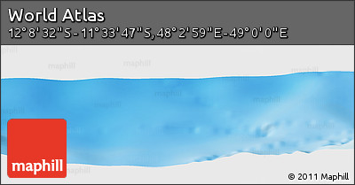 Physical Panoramic Map of the Area around 11° 51' 9" S, 48° 31' 29" E
