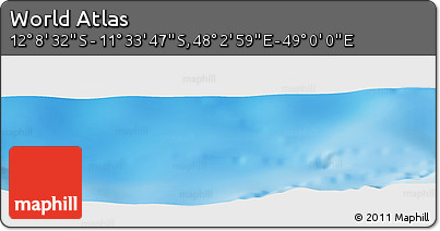Physical Panoramic Map of the Area around 11° 51' 9" S, 48° 31' 29" E