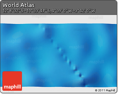 Shaded Relief 3D Map of the Area around 11° 51' 9" S, 4° 10' 30" W
