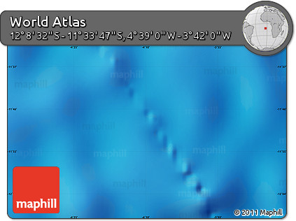 Shaded Relief Map of the Area around 11° 51' 9" S, 4° 10' 30" W