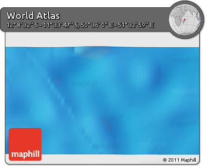 Physical 3D Map of the Area around 11° 51' 9" S, 51° 4' 30" E