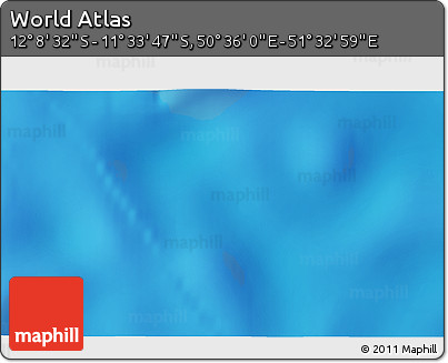 Physical 3D Map of the Area around 11° 51' 9" S, 51° 4' 30" E