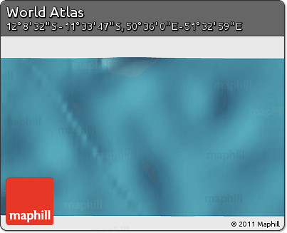 Satellite 3D Map of the Area around 11° 51' 9" S, 51° 4' 30" E