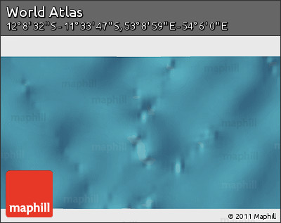 Satellite 3D Map of the Area around 11° 51' 9" S, 53° 37' 30" E