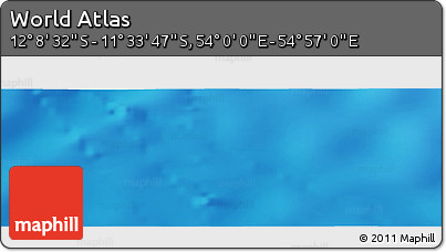 Physical Panoramic Map of the Area around 11° 51' 9" S, 54° 28' 30" E