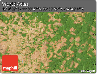 Satellite Map of the Area around 11° 51' 9" S, 55° 10' 29" W