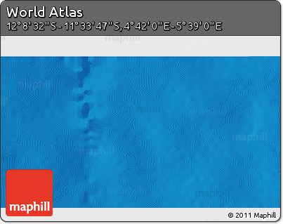 Physical 3D Map of the Area around 11° 51' 9" S, 5° 10' 30" E