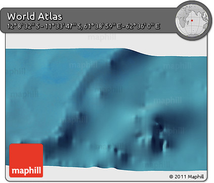 Satellite 3D Map of the Area around 11° 51' 9" S, 62° 7' 30" E