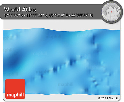 Physical 3D Map of the Area around 11° 51' 9" S, 66° 22' 30" E