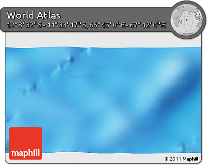 Physical 3D Map of the Area around 11° 51' 9" S, 67° 13' 29" E