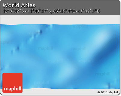 Physical 3D Map of the Area around 11° 51' 9" S, 67° 13' 29" E