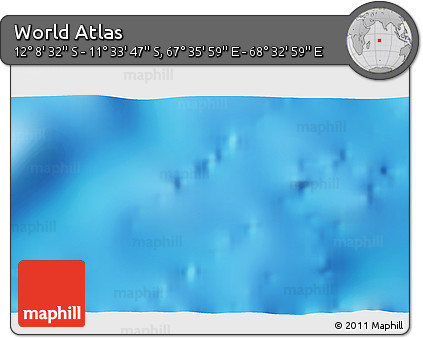 Physical 3D Map of the Area around 11° 51' 9" S, 68° 4' 29" E
