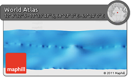 Physical Panoramic Map of the Area around 11° 51' 9" S, 68° 55' 30" E