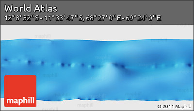 Physical Panoramic Map of the Area around 11° 51' 9" S, 68° 55' 30" E