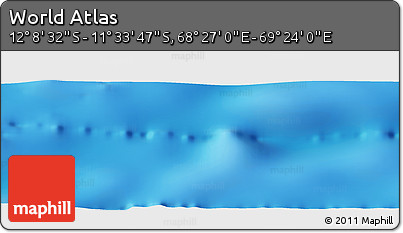 Physical Panoramic Map of the Area around 11° 51' 9" S, 68° 55' 30" E