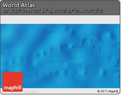 Physical 3D Map of the Area around 11° 51' 9" S, 74° 1' 30" E