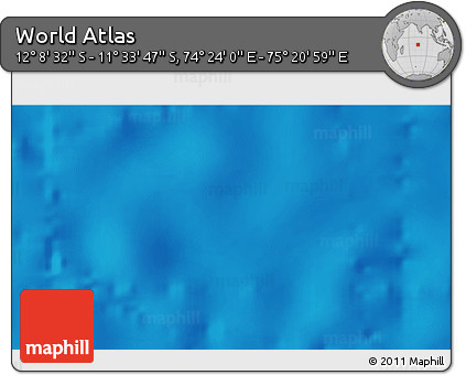 Physical 3D Map of the Area around 11° 51' 9" S, 74° 52' 30" E
