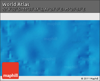 Physical 3D Map of the Area around 11° 51' 9" S, 74° 52' 30" E