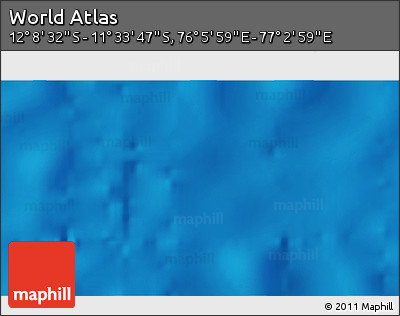 Shaded Relief 3D Map of the Area around 11° 51' 9" S, 76° 34' 29" E