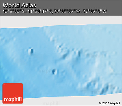 Physical 3D Map of the Area around 11° 51' 9" S, 78° 7' 30" W