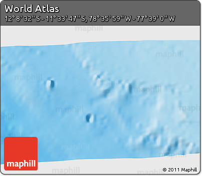Physical 3D Map of the Area around 11° 51' 9" S, 78° 7' 30" W