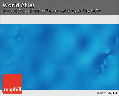 Physical 3D Map of the Area around 11° 51' 9" S, 79° 7' 30" E