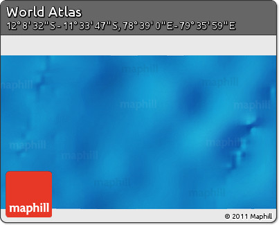 Physical 3D Map of the Area around 11° 51' 9" S, 79° 7' 30" E