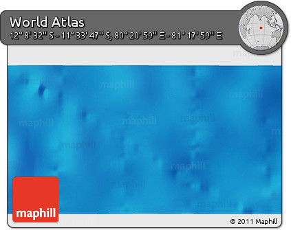 Physical 3D Map of the Area around 11° 51' 9" S, 80° 49' 29" E