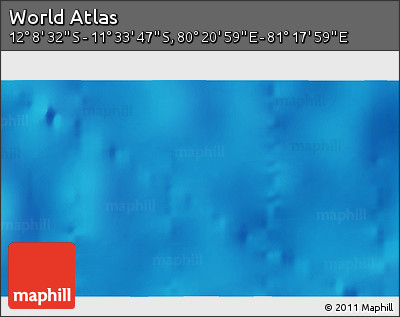 Physical 3D Map of the Area around 11° 51' 9" S, 80° 49' 29" E