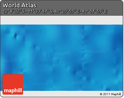 Physical 3D Map of the Area around 11° 51' 9" S, 80° 49' 29" E