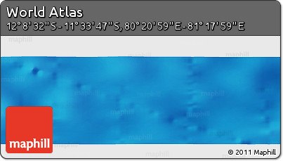 Physical Panoramic Map of the Area around 11° 51' 9" S, 80° 49' 29" E