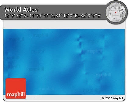 Physical 3D Map of the Area around 11° 51' 9" S, 81° 40' 30" E