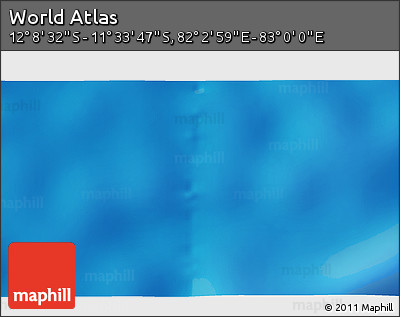 Physical 3D Map of the Area around 11° 51' 9" S, 82° 31' 30" E