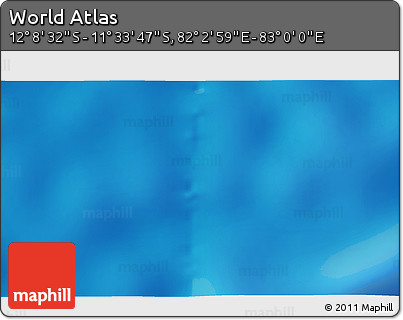Physical 3D Map of the Area around 11° 51' 9" S, 82° 31' 30" E