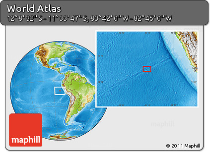 Physical Location Map of the Area around 11° 51' 9" S, 83° 13' 29" W