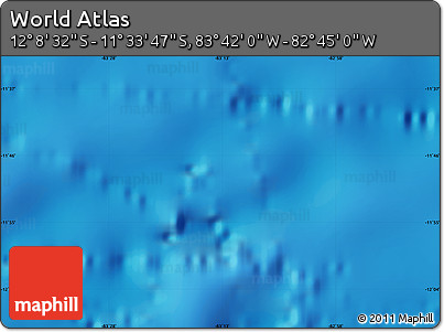 Physical Map of the Area around 11° 51' 9" S, 83° 13' 29" W