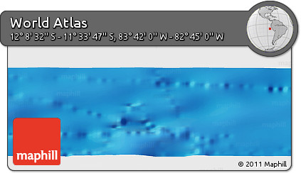 Shaded Relief Panoramic Map of the Area around 11° 51' 9" S, 83° 13' 29" W