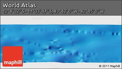 Shaded Relief Panoramic Map of the Area around 11° 51' 9" S, 83° 13' 29" W
