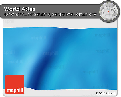 Physical 3D Map of the Area around 11° 51' 9" S, 84° 13' 29" E