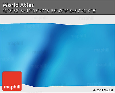 Physical 3D Map of the Area around 11° 51' 9" S, 84° 13' 29" E
