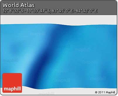 Physical 3D Map of the Area around 11° 51' 9" S, 84° 13' 29" E