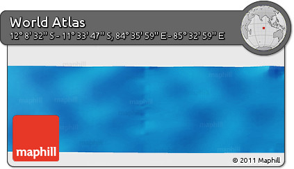 Physical Panoramic Map of the Area around 11° 51' 9" S, 85° 4' 29" E