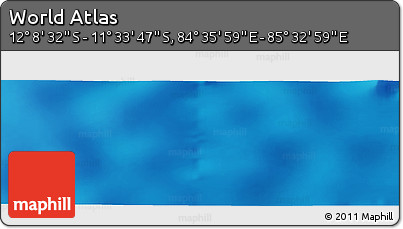 Physical Panoramic Map of the Area around 11° 51' 9" S, 85° 4' 29" E