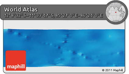 Physical Panoramic Map of the Area around 11° 51' 9" S, 85° 55' 30" E