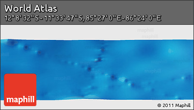 Physical Panoramic Map of the Area around 11° 51' 9" S, 85° 55' 30" E
